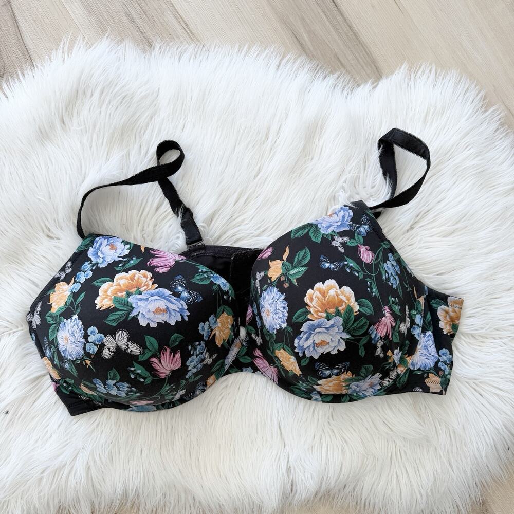 Torrid Floral Butterfly Print Push Up Bra 46DD